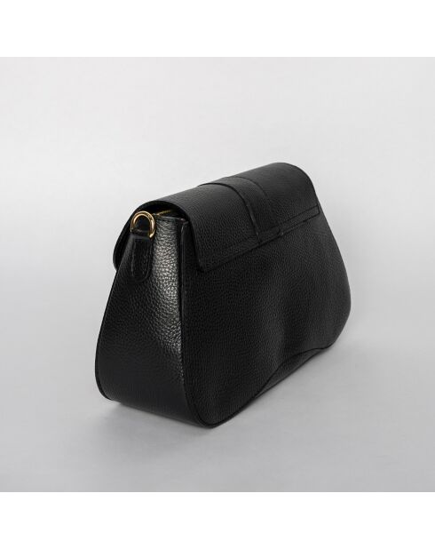 Leorad Schultertasche aus schwarzem Leder - 20x15x6cm
