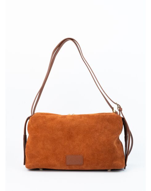 Yra Schultertasche aus kamelfarbenem Leder - 34x18x12cm