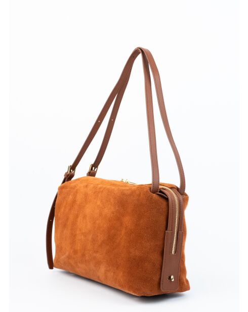 Yra Schultertasche aus kamelfarbenem Leder - 34x18x12cm
