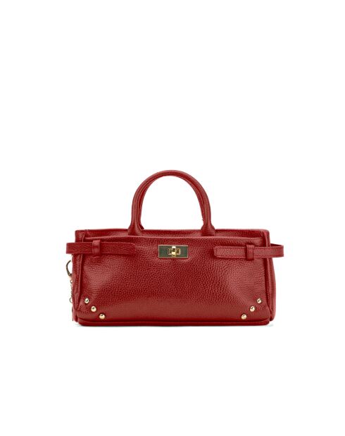 Sac à main en cuir Leana rouge fonce - 29x14 X11cm