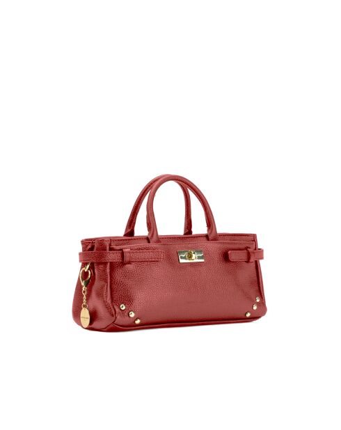 Sac à main en cuir Leana rouge fonce - 29x14 X11cm