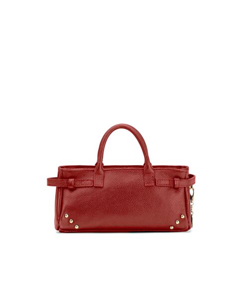 Sac à main en cuir Leana rouge fonce - 29x14 X11cm