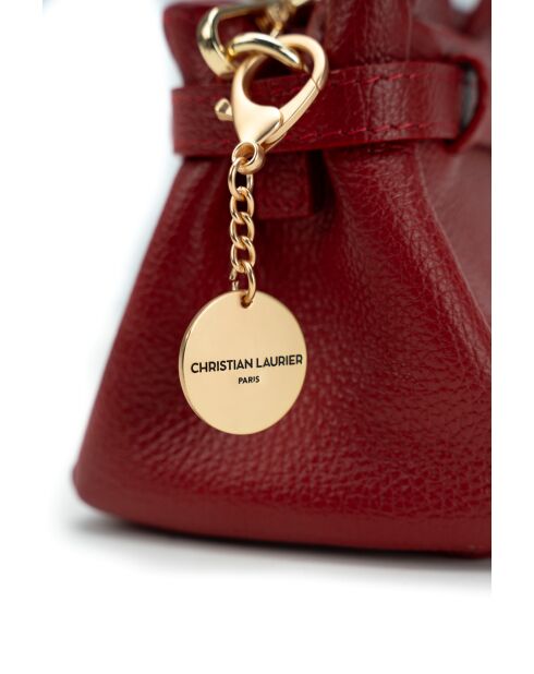Sac à main en cuir Leana rouge fonce - 29x14 X11cm