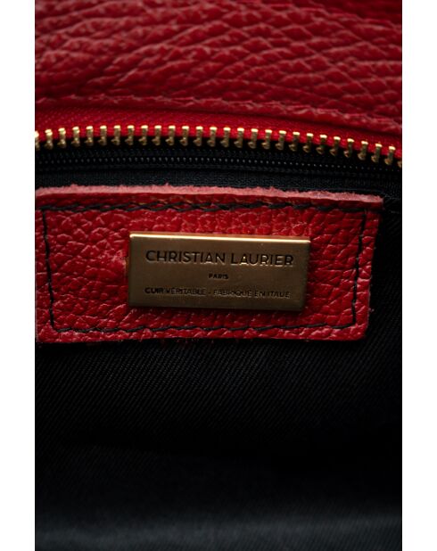 Sac à main en cuir Leana rouge fonce - 29x14 X11cm