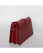Louna bordeauxrode leren schoudertas - 27x17x8CM