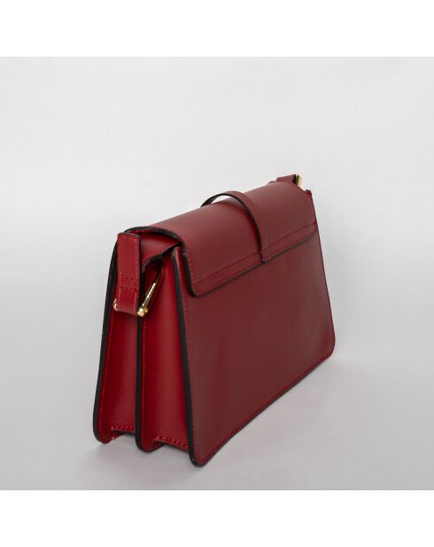 Louna bordeauxrode leren schoudertas - 27x17x8CM