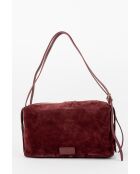 Sac à bandoulière en cuir Yra bordeaux - 34x18x12cm