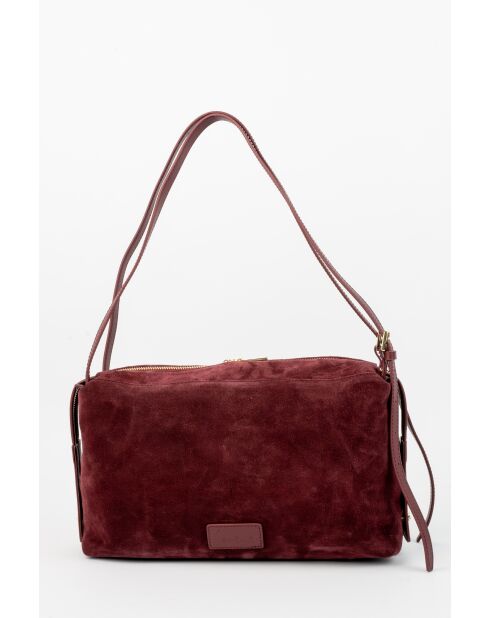 Sac à bandoulière en cuir Yra bordeaux - 34x18x12cm