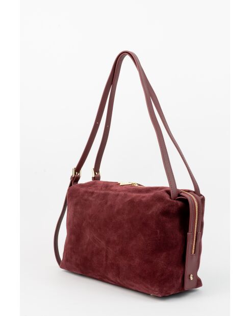 Sac à bandoulière en cuir Yra bordeaux - 34x18x12cm