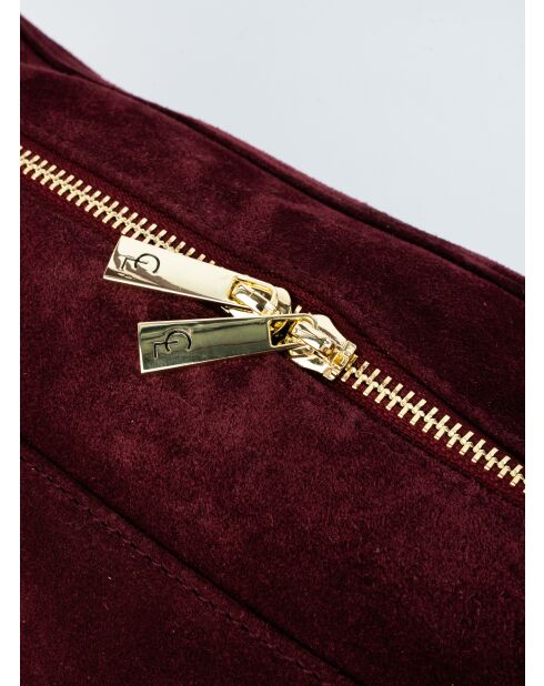 Sac à bandoulière en cuir Yra bordeaux - 34x18x12cm