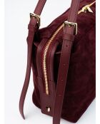 Sac à bandoulière en cuir Yra bordeaux - 34x18x12cm