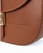 Braune Schultertasche Ophia aus Leder - 27x20x7cm