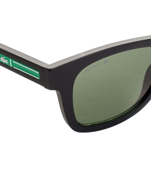 L3643SRG mattschwarze rechteckige Sonnenbrille