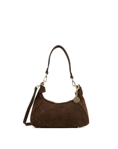 Sac porte épaule en cuir River moka - 23x12x8cm