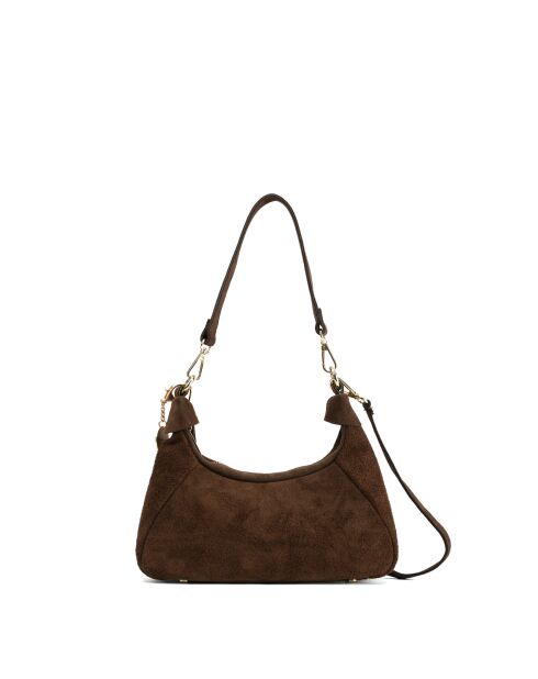 Sac porte épaule en cuir River moka - 23x12x8cm