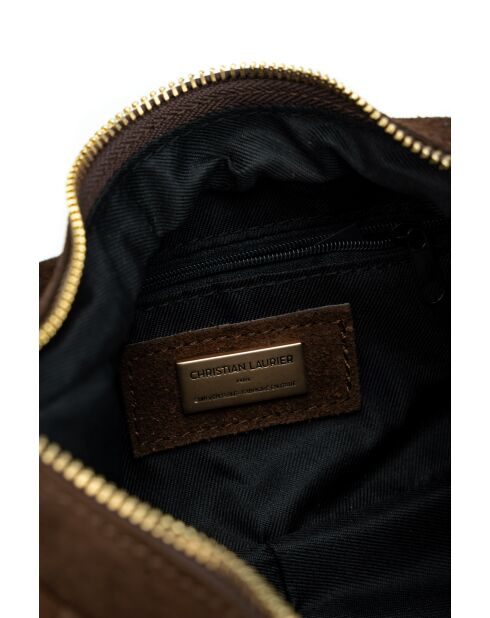 Sac porte épaule en cuir River moka - 23x12x8cm