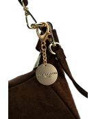 Sac porte épaule en cuir River moka - 23x12x8cm