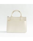 Sac à main en cuir Shaina blanc casse - 31X25X10cm