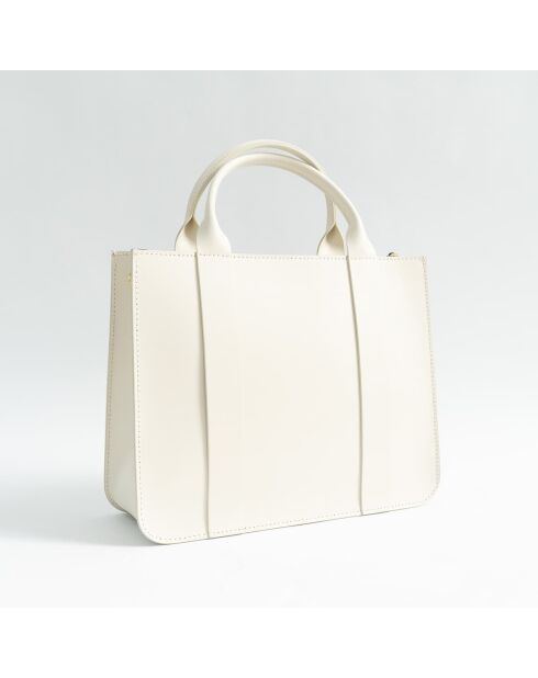 Sac à main en cuir Shaina blanc casse - 31X25X10cm
