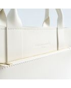 Sac à main en cuir Shaina blanc casse - 31X25X10cm