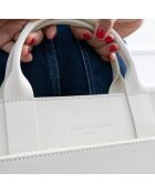 Sac à main en cuir Shaina blanc casse - 31X25X10cm