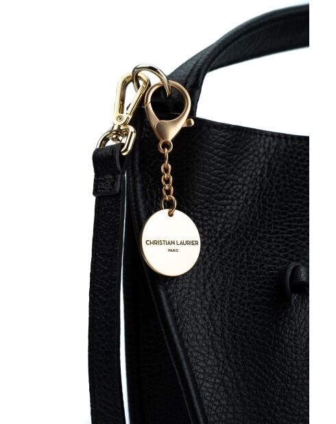 Sac à main en cuir Callie noir - 37x21x10cm