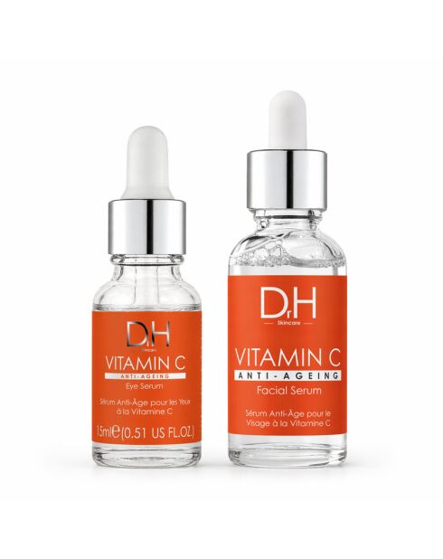 Duo de sérums éclaircissants anti-âge à la vitamine C - 15 ml + 30 ml
