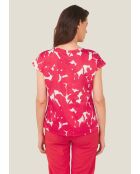 Rotes Baumwoll-T-Shirt Tokio Ombres