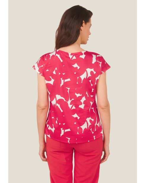 Rotes Baumwoll-T-Shirt Tokio Ombres