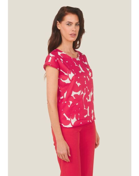 Rotes Baumwoll-T-Shirt Tokio Ombres