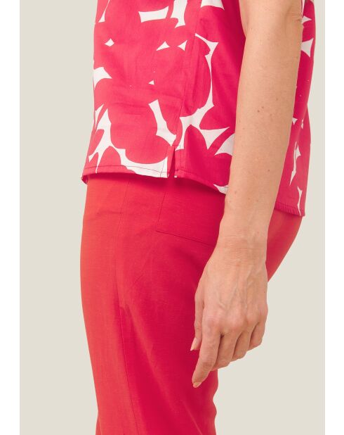 Rotes Baumwoll-T-Shirt Tokio Ombres