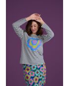 Mehrfarbiges Marin Flowerpower Langarmshirt aus Baumwolle