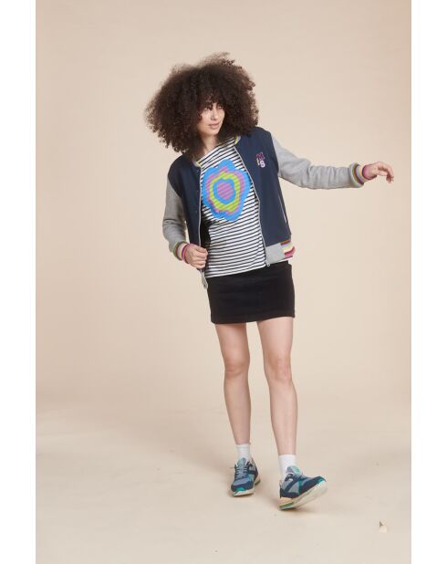 Mehrfarbiges Marin Flowerpower Langarmshirt aus Baumwolle