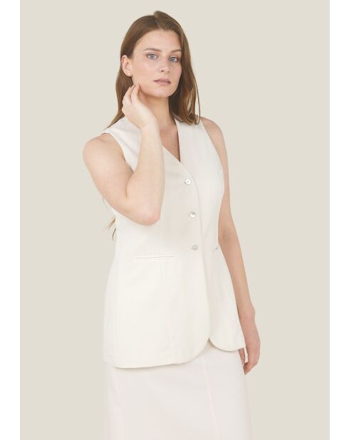 Gilet Villa Uni in cotone ecrù