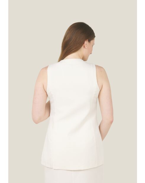 Gilet Villa Uni in cotone ecrù