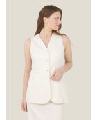 Gilet Villa Uni in cotone ecrù
