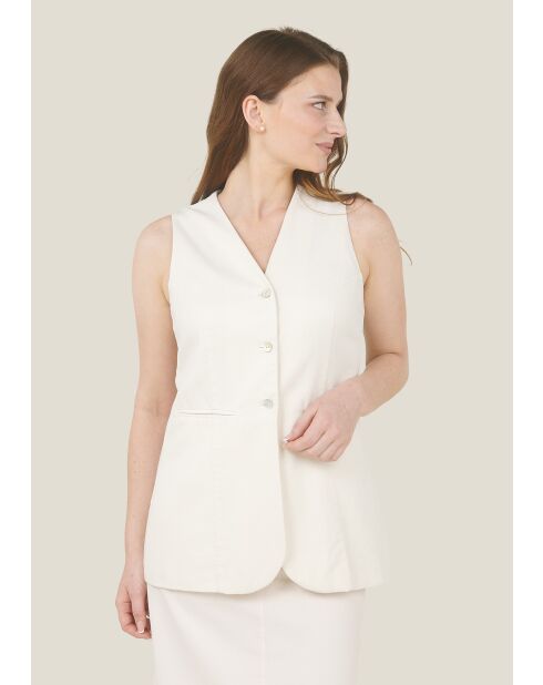 Gilet Villa Uni in cotone ecrù