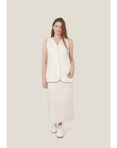 Gilet Villa Uni in cotone ecrù