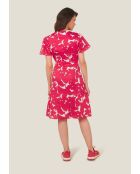 Vestido rojo de algodón Ranno Ombres
