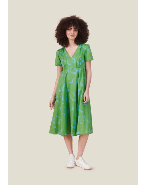 Grünes Baumwollkleid Recto Ombres