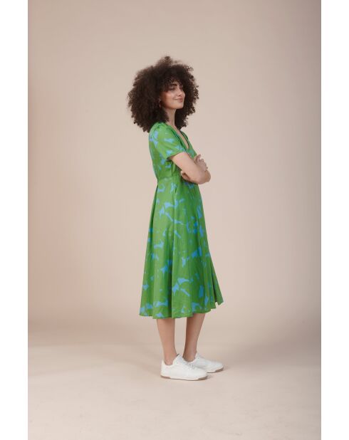 Grünes Baumwollkleid Recto Ombres