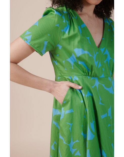 Grünes Baumwollkleid Recto Ombres