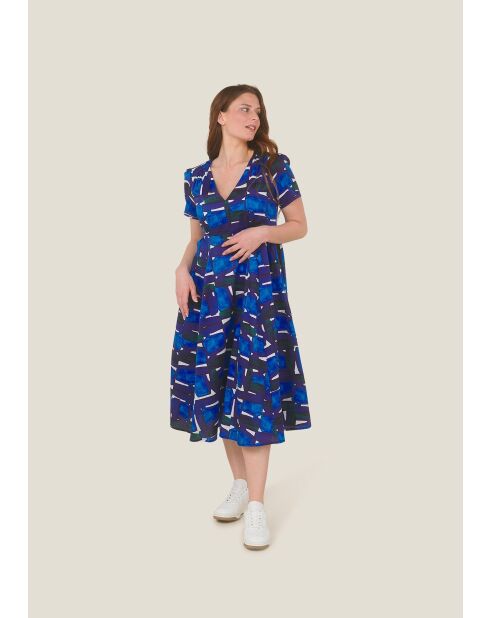 Recto Cairn blaues Baumwollkleid