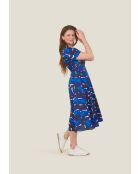 Recto Cairn blaues Baumwollkleid