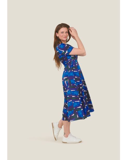 Recto Cairn blaues Baumwollkleid