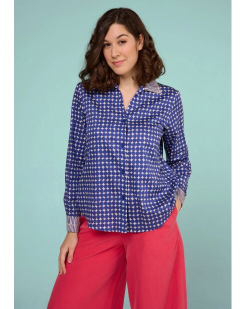 Chemise en coton Centi Rond bleue