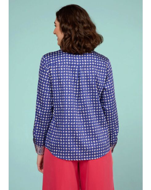 Chemise en coton Centi Rond bleue