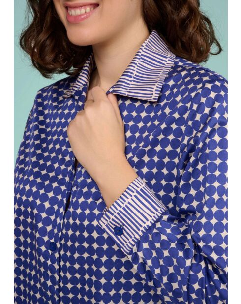 Chemise en coton Centi Rond bleue