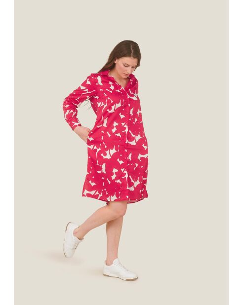 Robe en coton Rolo Ombres rouge
