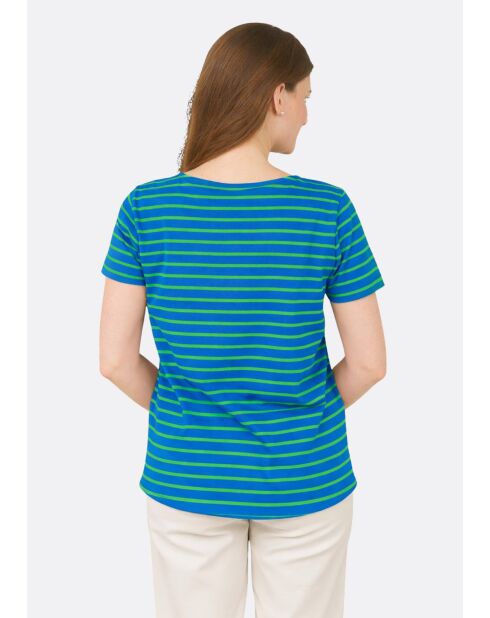 T-shirt en coton Tony Rayures vert